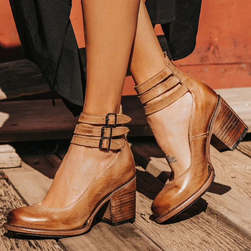 Stylish High-Heeled Sandals with Ankle Strap