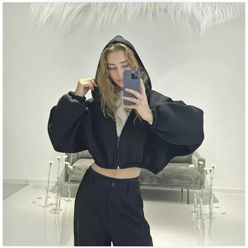 Stylish Women’s Hooded Zip Jacket