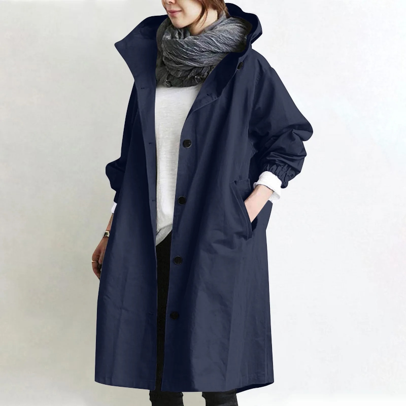 Women’s Cozy Oversized Long Sleeve Trench Coat