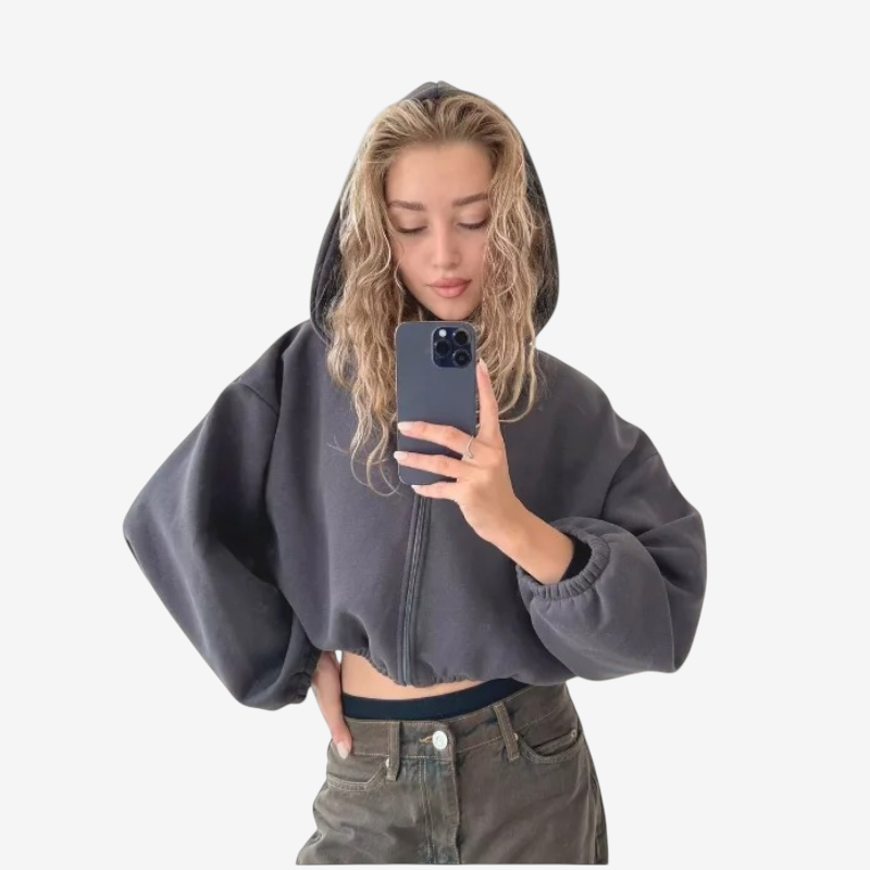 Stylish Women’s Hooded Zip Jacket