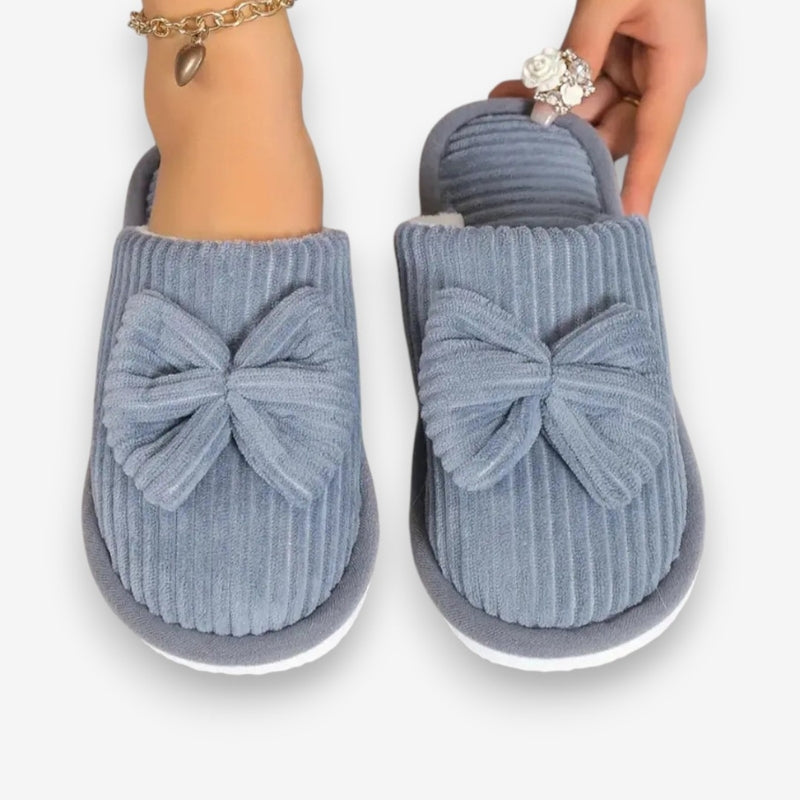 Ella – Round Toe Slippers with Bow Detail