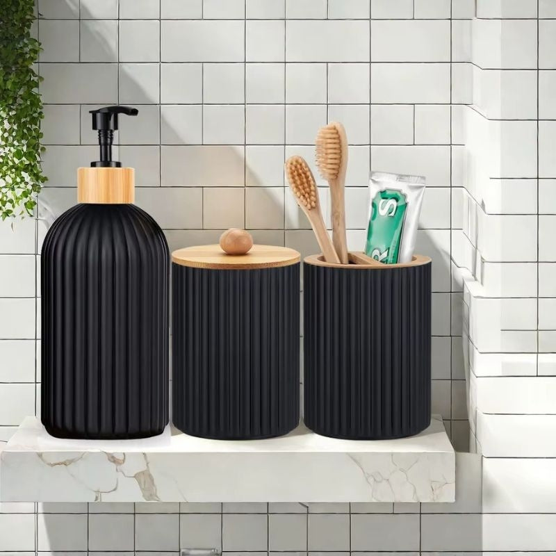 BathNexa – Badkamer Accessoireset met Navulbare Zeepdispenser Velani