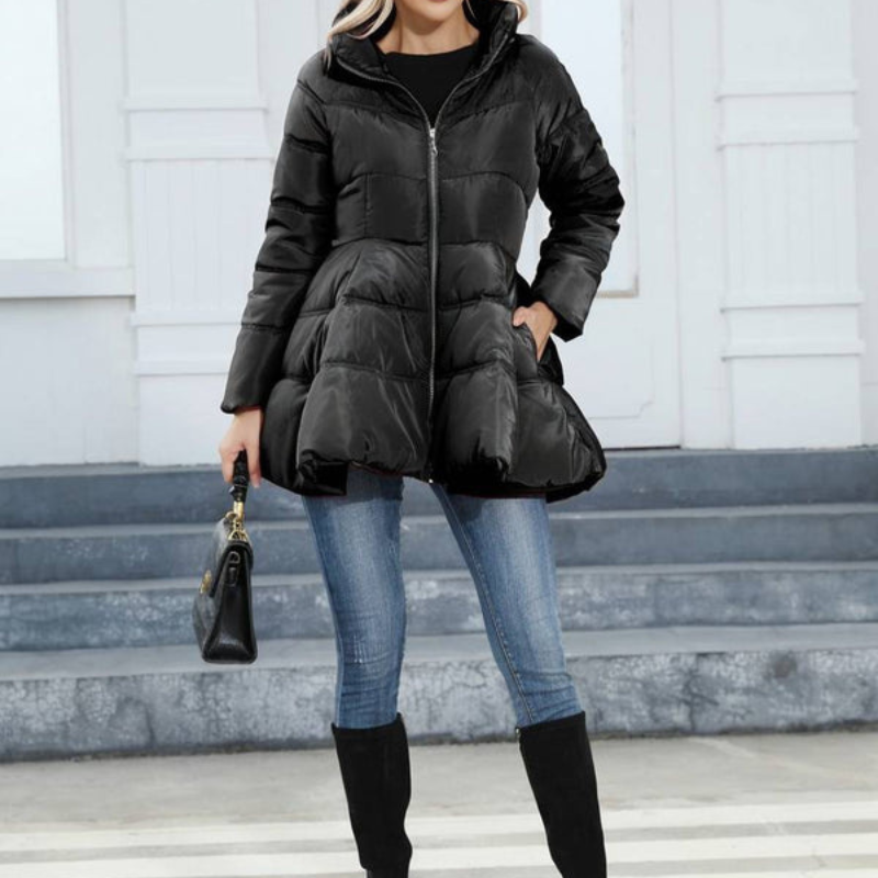 Nora – Chaqueta de manga larga con bolsillos y cuello alto 