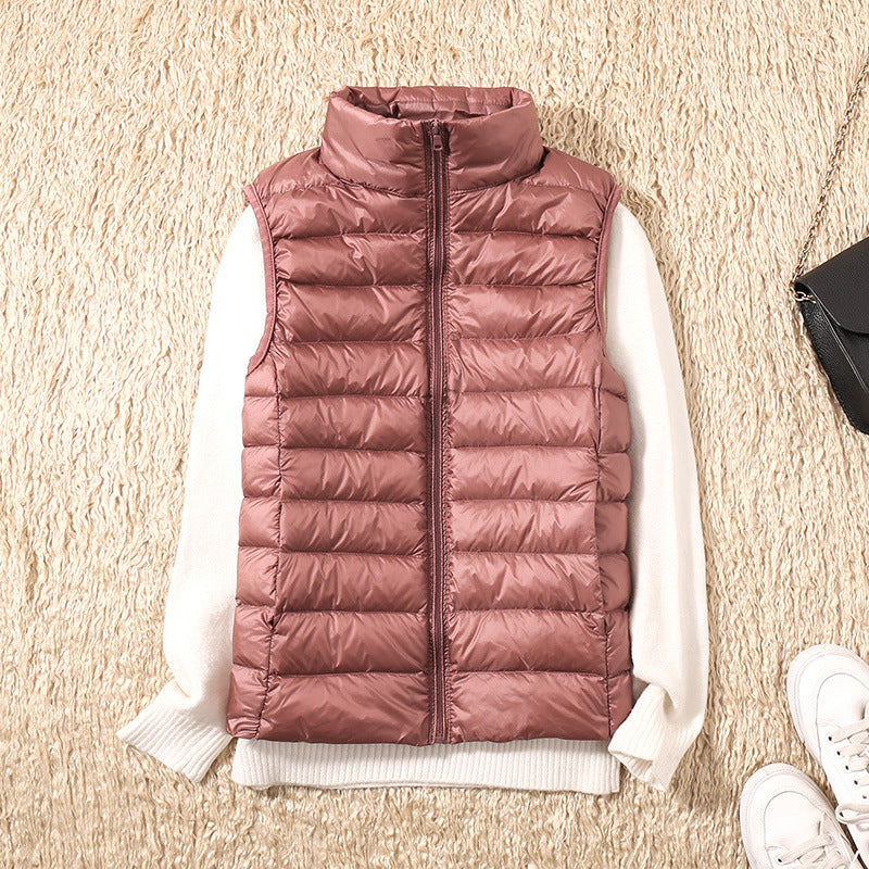 Women Sleeveless Vest With Zip Front