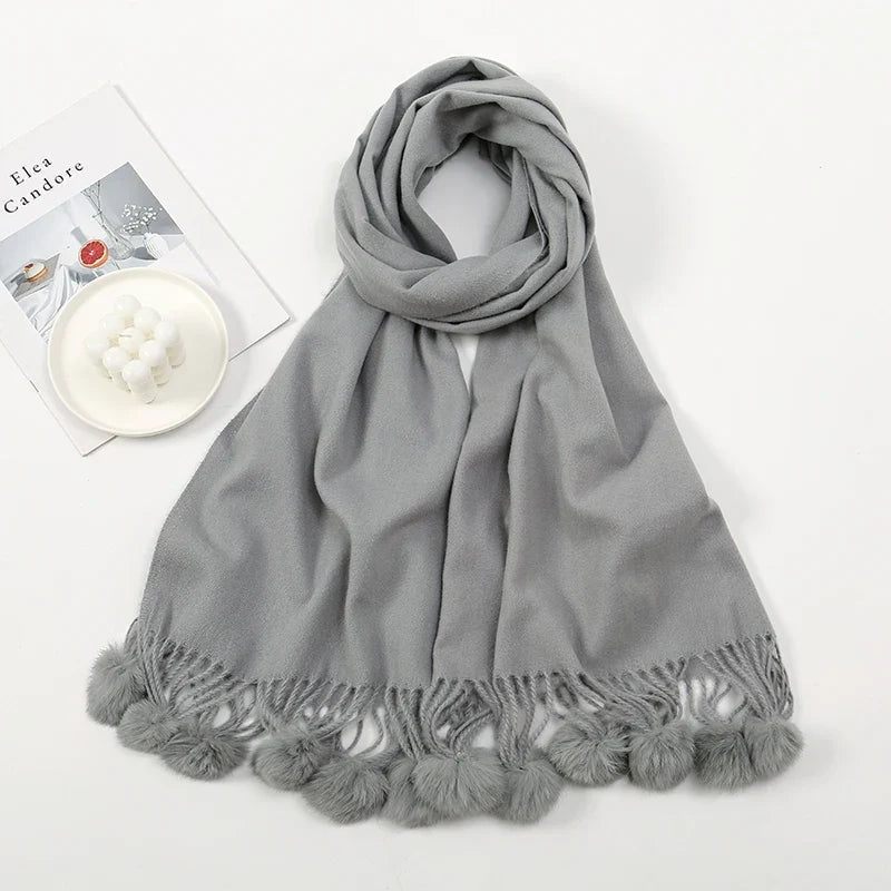 Clara – Adjustable Scarves with Ball Imitation Design