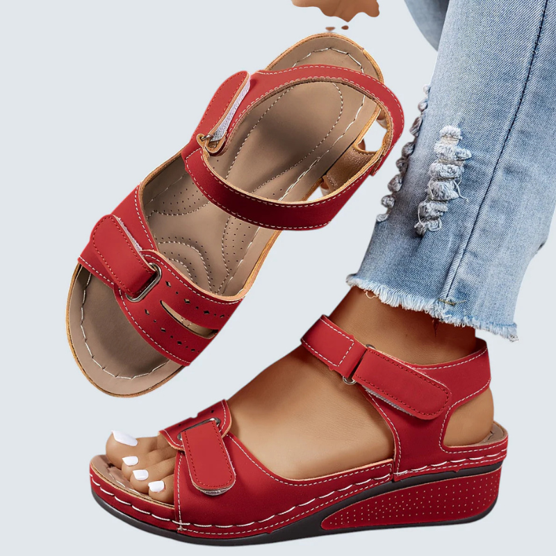 Ladies Wedge Sandals with Velcro Strap