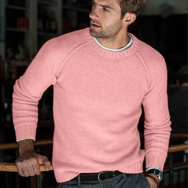 Lucas – Long Sleeve Sweater with Ribbed Knitting Design