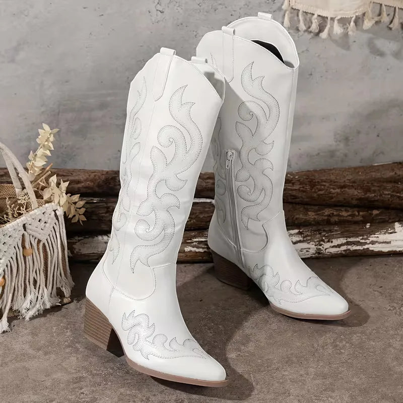 Elegant Women's Round Toe High Heel Boots