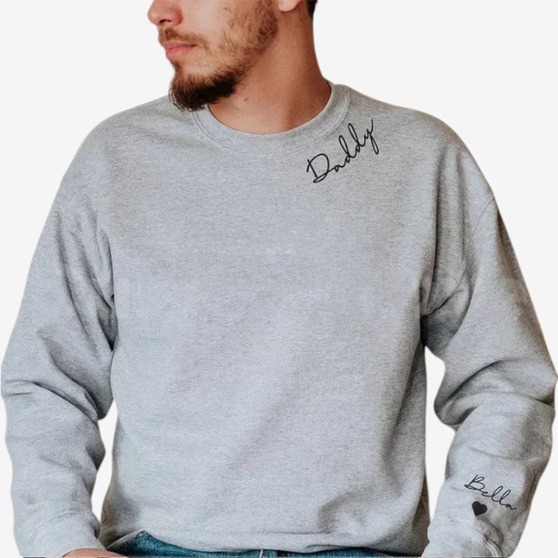 Long Sleeve Hoodie with Embroidered Name