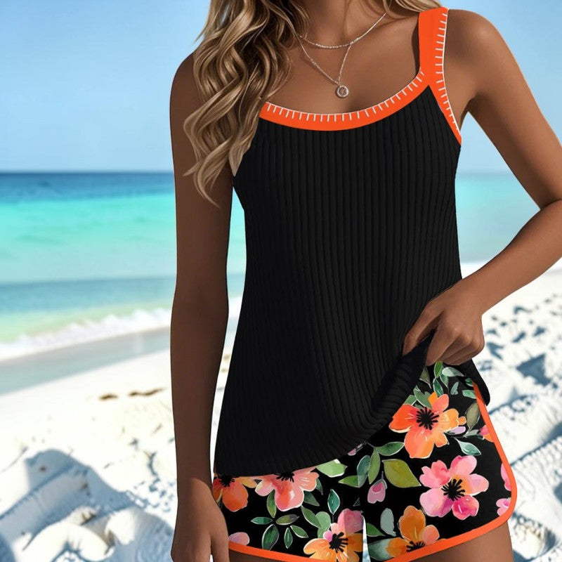 Women's Floral Print One Piece Swimsuit