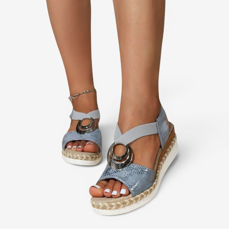 Womens Peep Toe Wedge Sandals