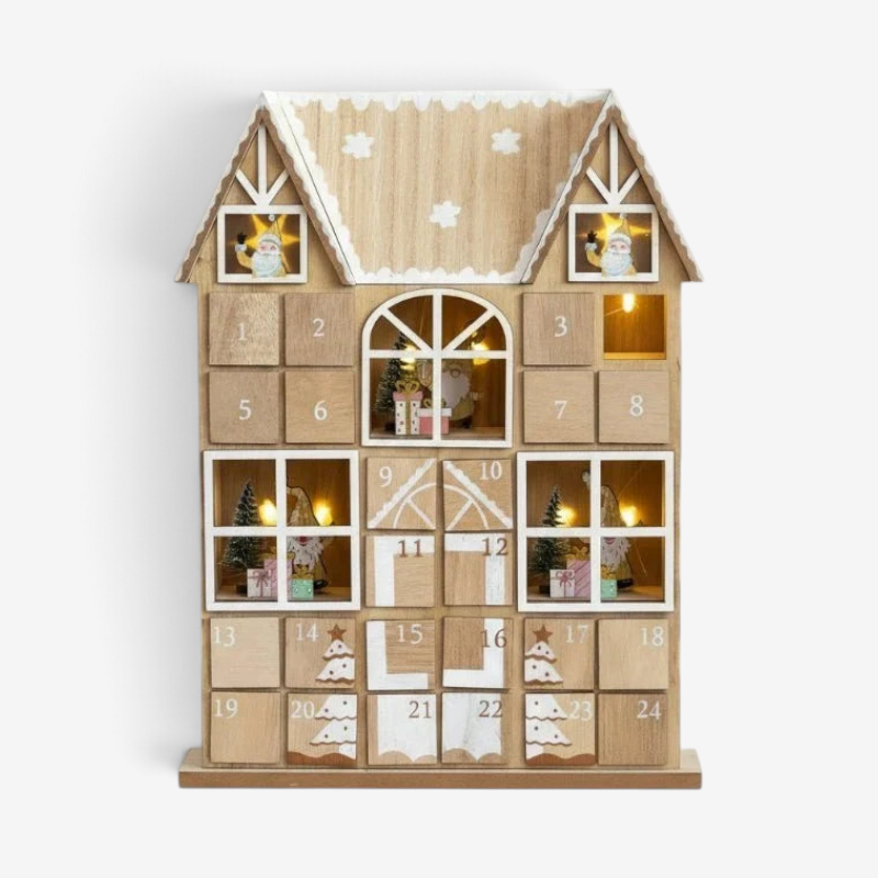 Woodvent – Wooden Advent Calendar with LED Lights