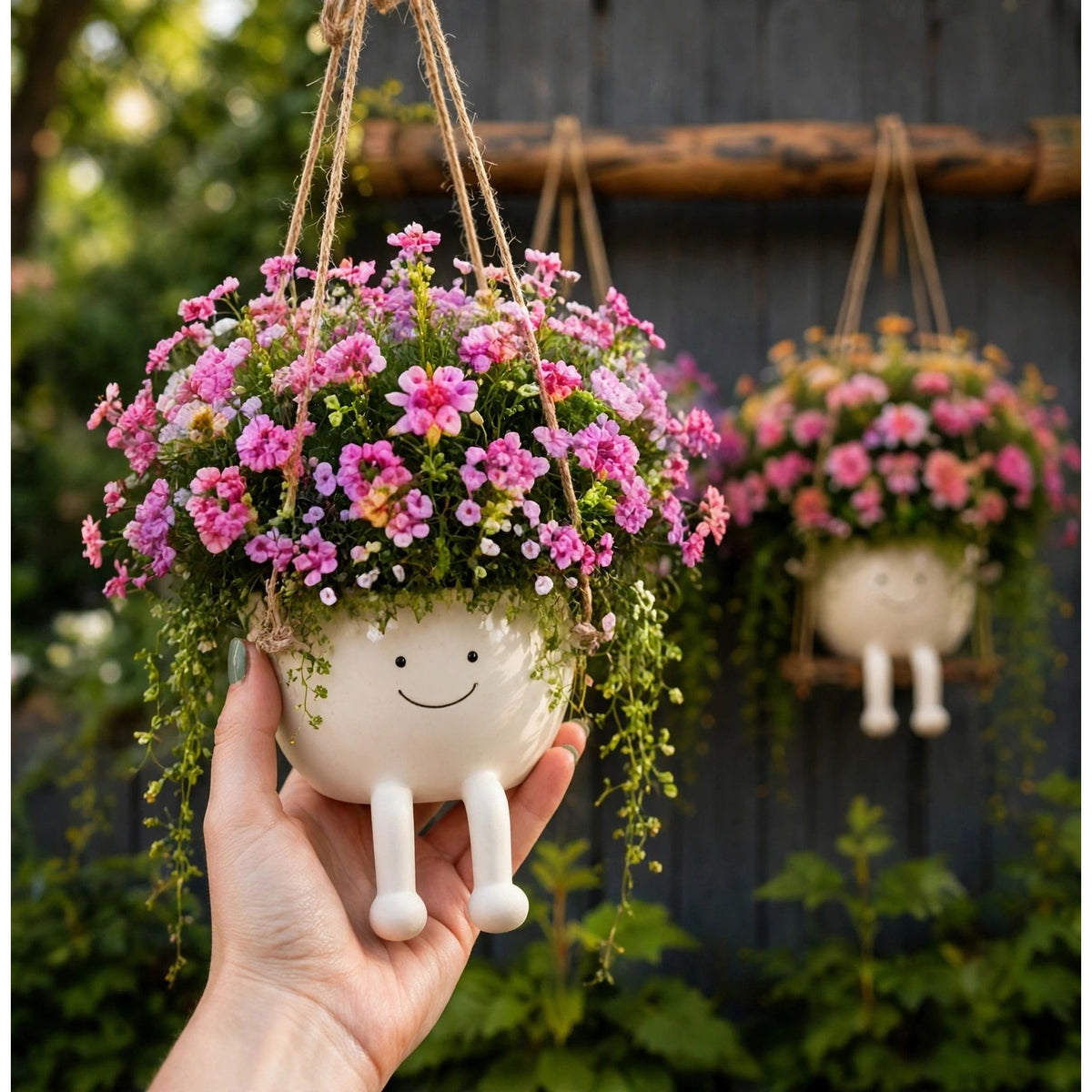 Plantpend - Swinging Planter With Decorative Design
