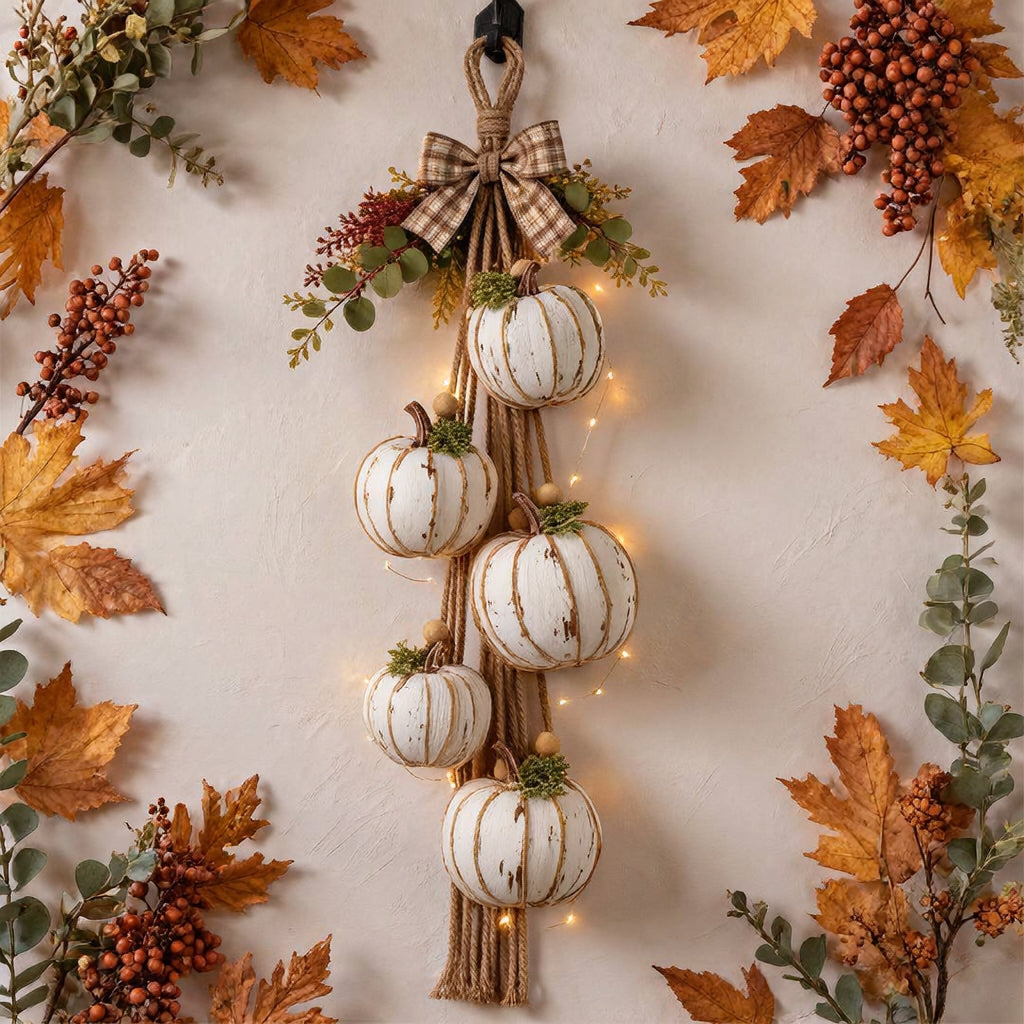 Pumpwreath - Illuminated Pumpkin Wreath with Integrated LED Lights