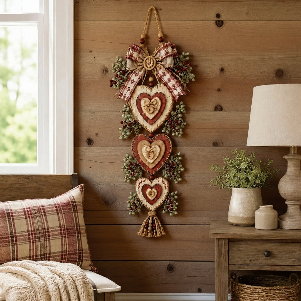 Heartplank - Vintage Heart Wall Hanging With Layered Design