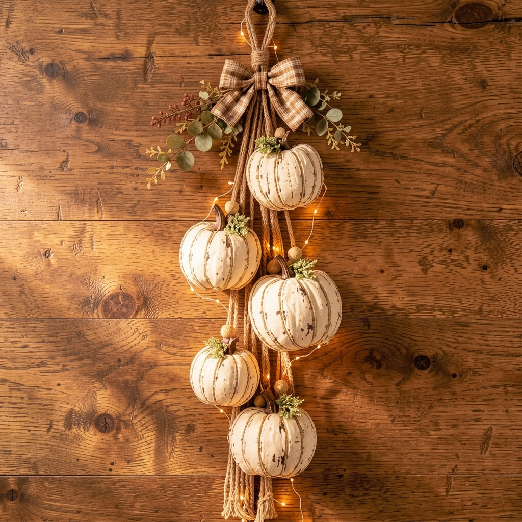 Pumpwreath - Illuminated Pumpkin Wreath with Integrated LED Lights