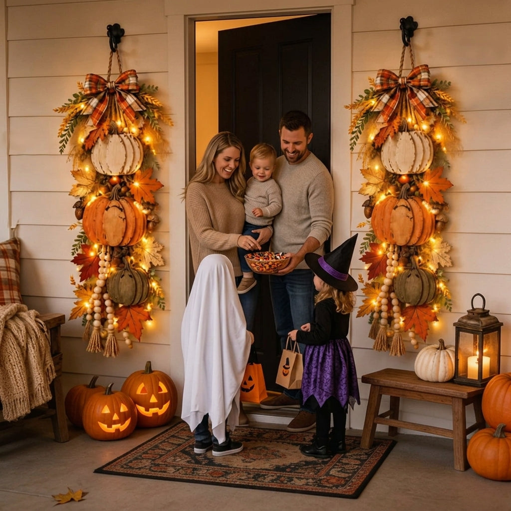 Pumpkinwarm – Wooden Pumpkin Decoration With Led Lights