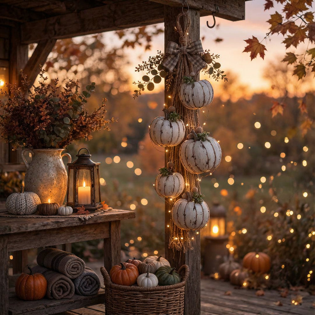 Pumpwreath - Illuminated Pumpkin Wreath with Integrated LED Lights