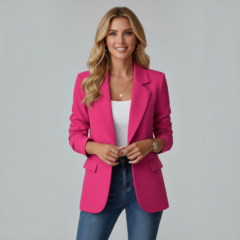 Stylish Women's Folded Collar Blazer