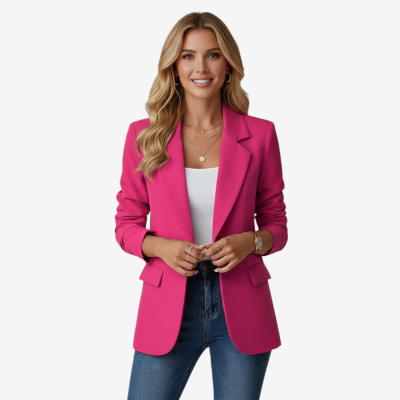 Stylish Women's Folded Collar Blazer