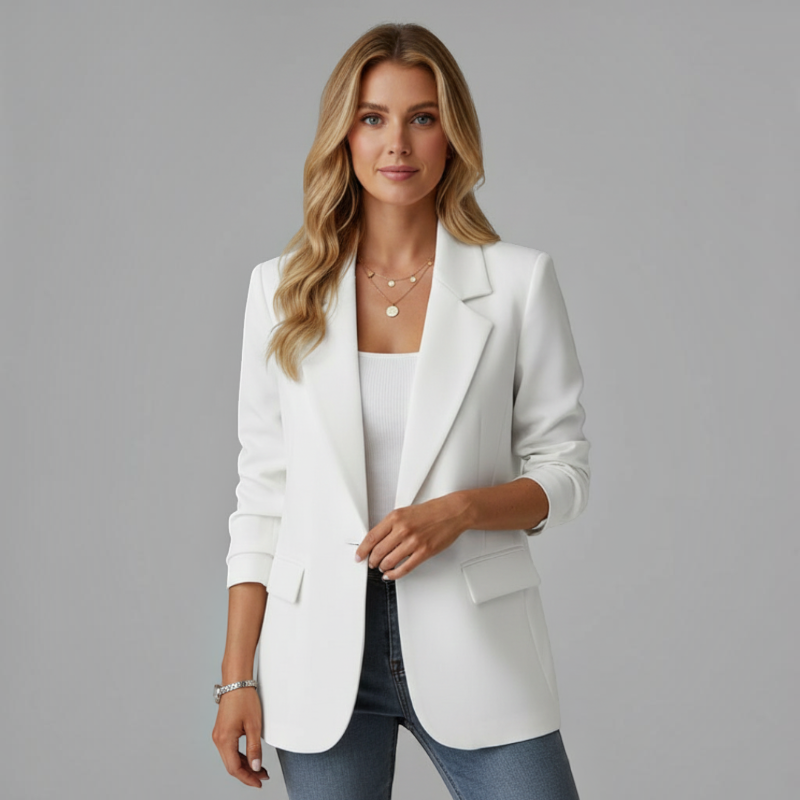 Stylish Women's Folded Collar Blazer