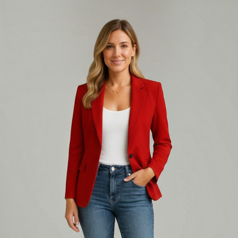 Stylish Women's Folded Collar Blazer