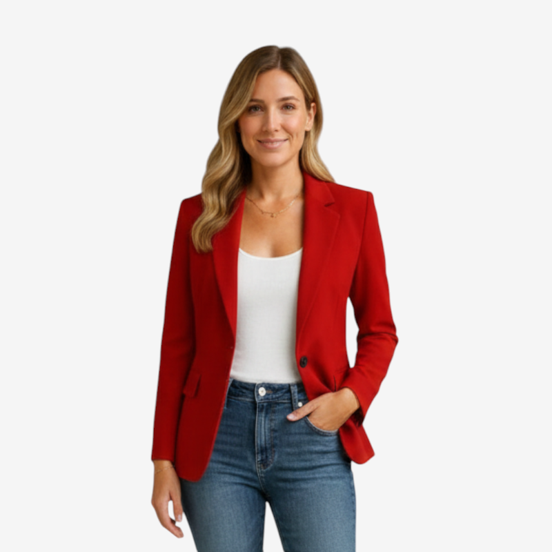 Stylish Women's Folded Collar Blazer