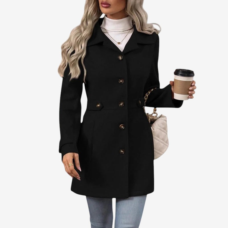 Beltvyn - Fitted Trench Coat with Waist Belt