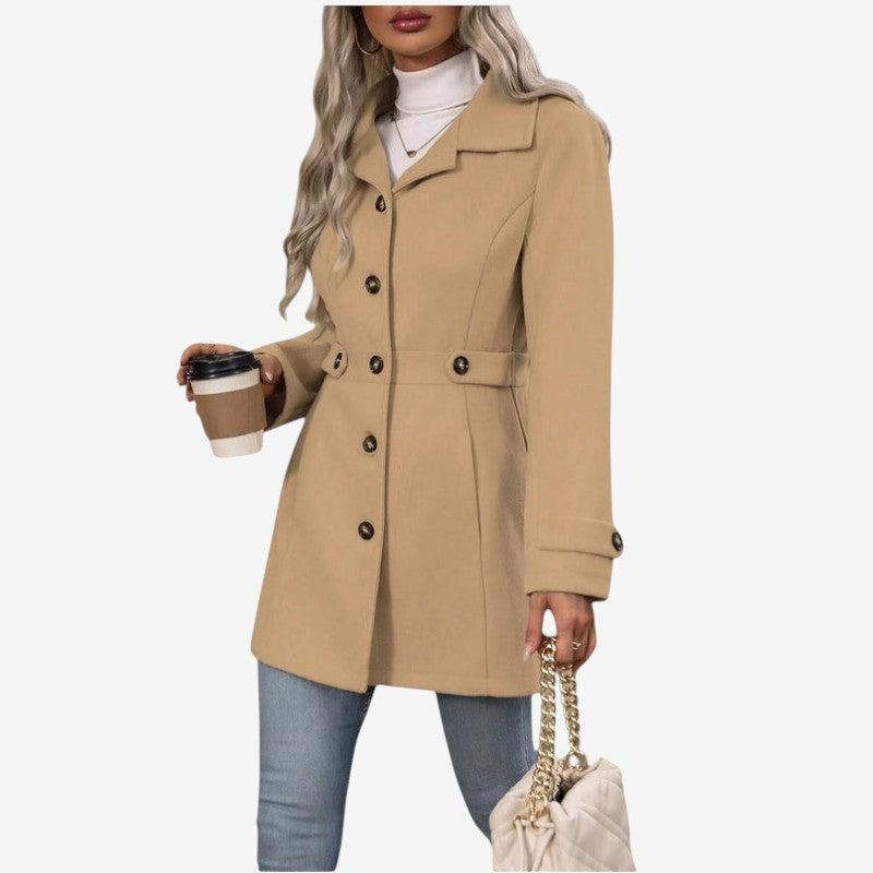 Beltvyn - Fitted Trench Coat with Waist Belt