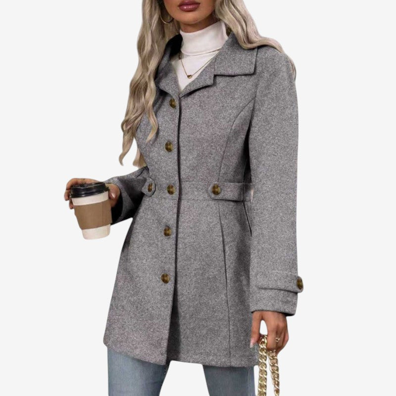 Beltvyn - Fitted Trench Coat with Waist Belt