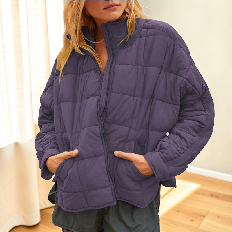 Collarix - Quilted Puffer Jacket with Loose Fit and High Collar