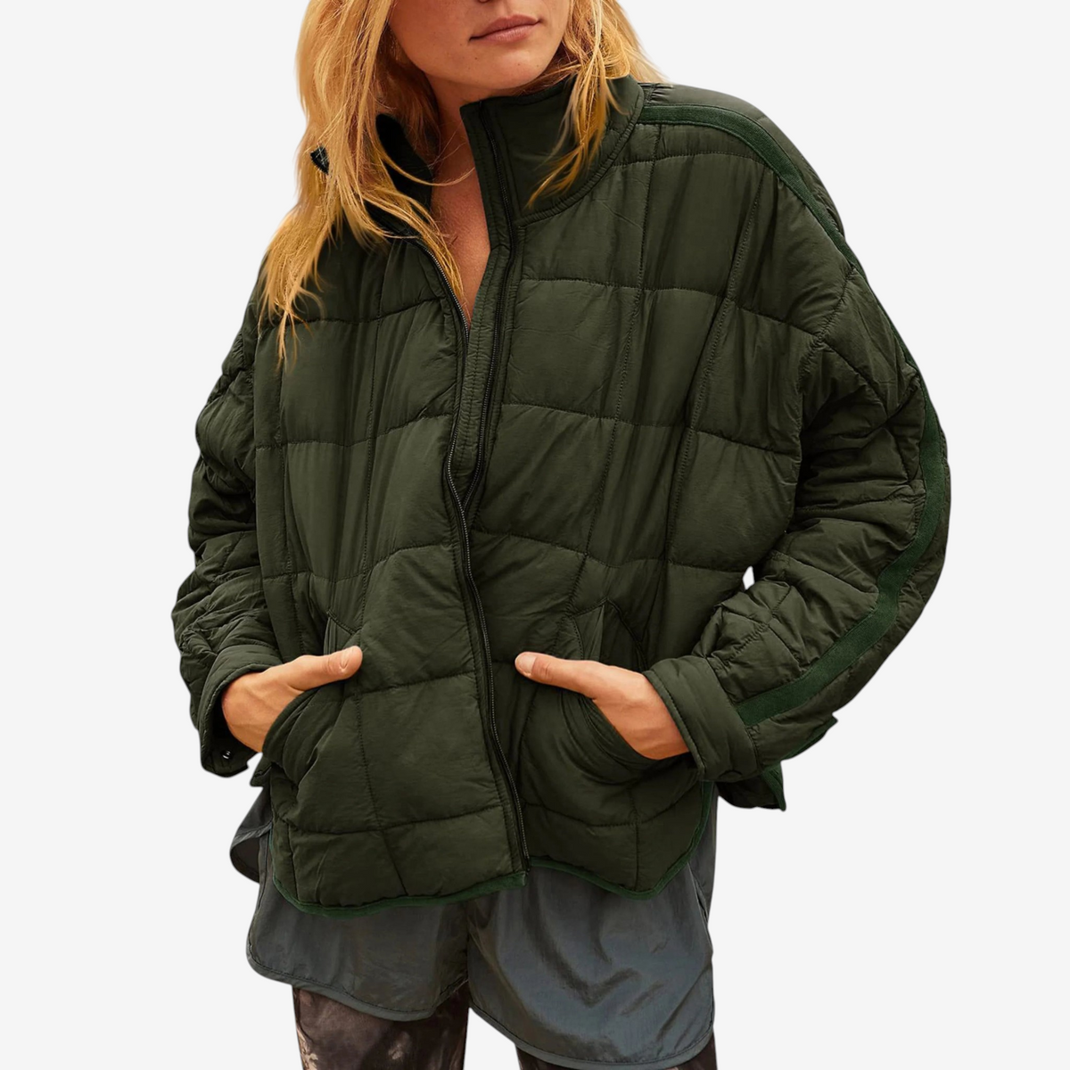 Collarix - Quilted Puffer Jacket with Loose Fit and High Collar