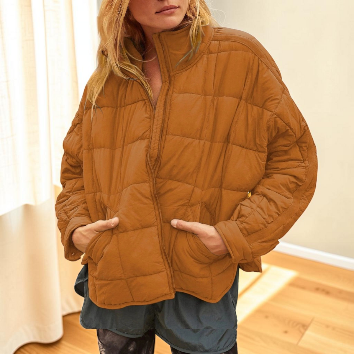 Collarix - Quilted Puffer Jacket with Loose Fit and High Collar