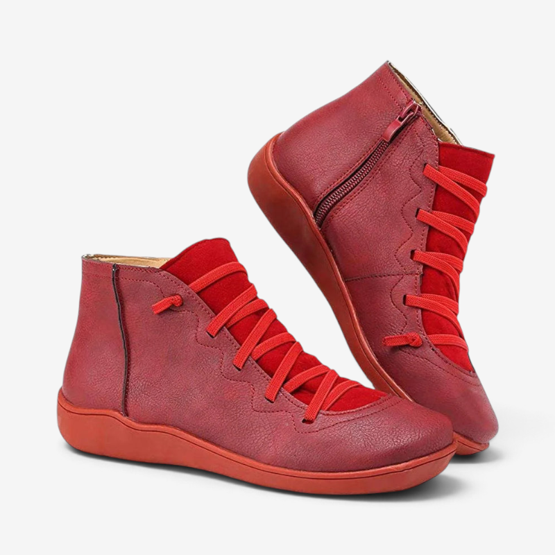 Step - Women’s Ankle Boots with Laces and Zipper