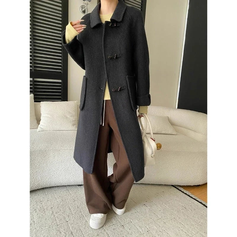 Cufflyn - Long Coat with Toggle Front Closure