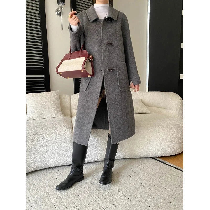 Cufflyn - Long Coat with Toggle Front Closure