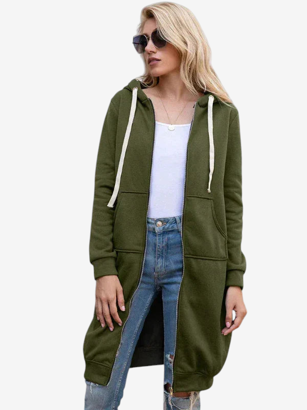 Hoodlyn - Long Hooded Jacket with Loose Fit