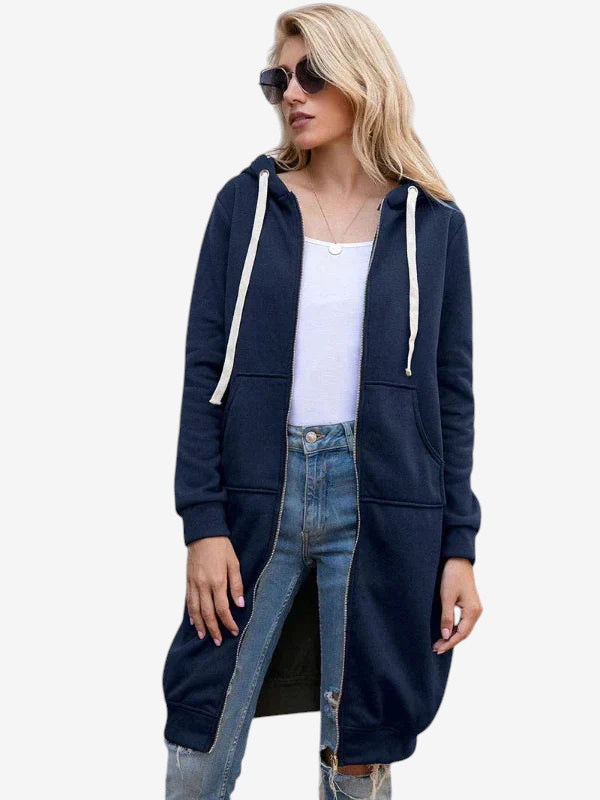 Hoodlyn - Long Hooded Jacket with Loose Fit
