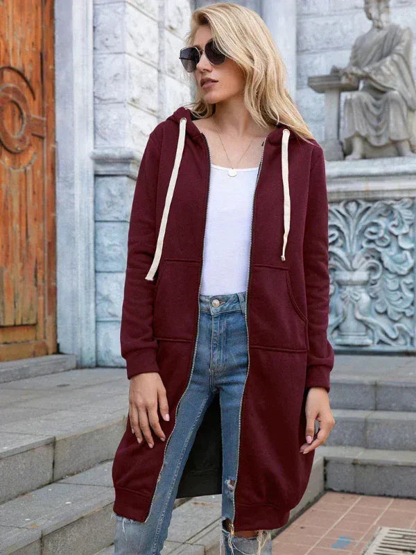Hoodlyn - Long Hooded Jacket with Loose Fit