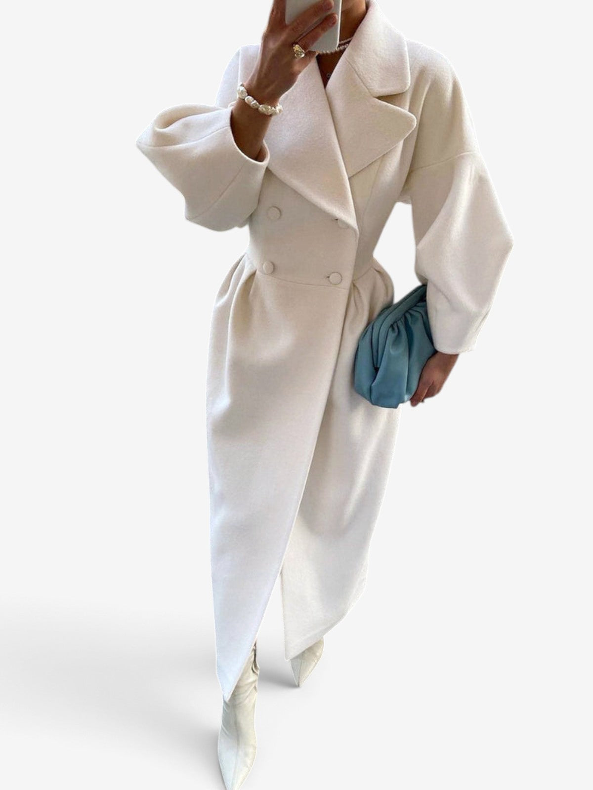 Lapelton - Trench Coat with Button Closure and Lapel Collar