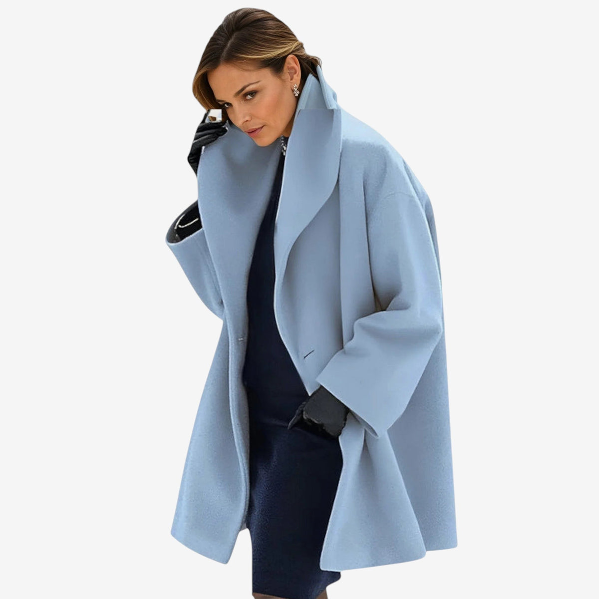 Overlyn - Long Coat with Wide Lapels