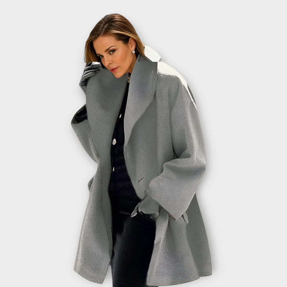 Overlyn - Long Coat with Wide Lapels