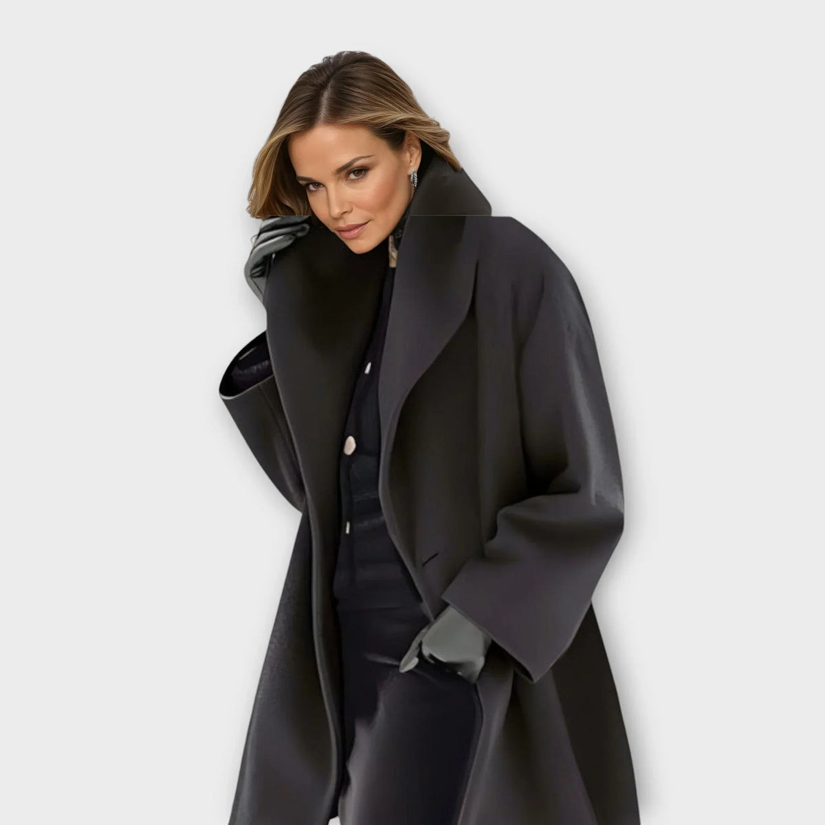 Overlyn - Long Coat with Wide Lapels