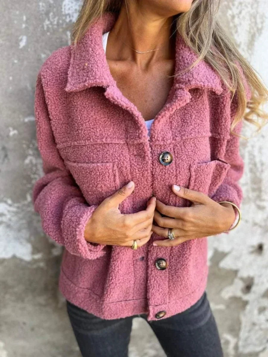 Collara - Textured Jacket with Classic Collar and Button Closure
