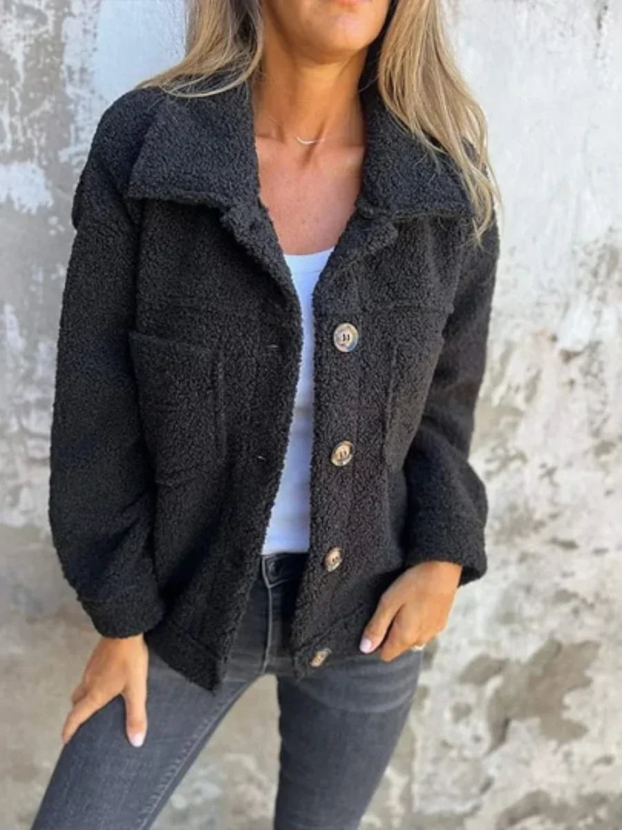 Collara - Textured Jacket with Classic Collar and Button Closure