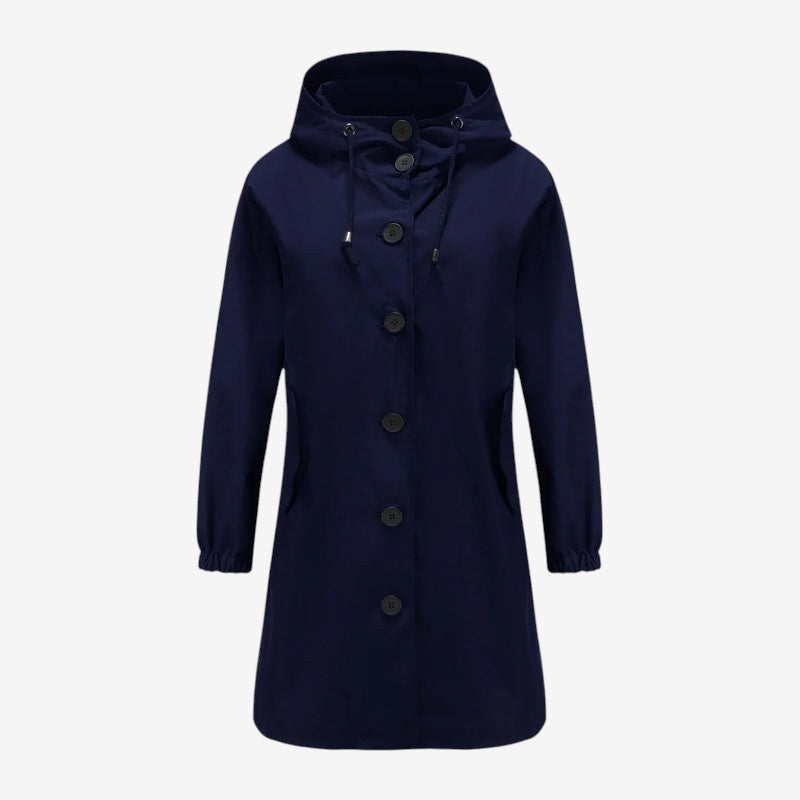 Parkline - Women's long-sleeved parka with hood and button closure
