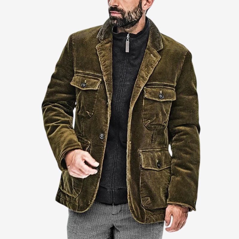 Patchwick - Corduroy Jacket with Notched Collar and Patch Pockets