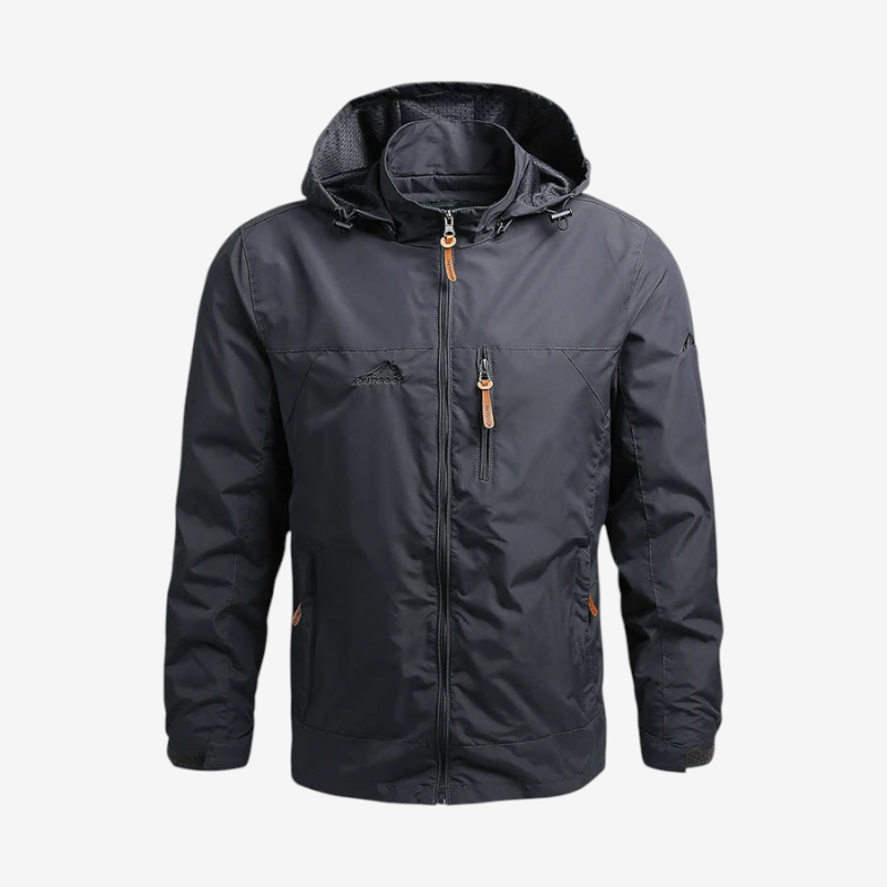 Hoodrise - Adjustable Hood Jacket with High Collar