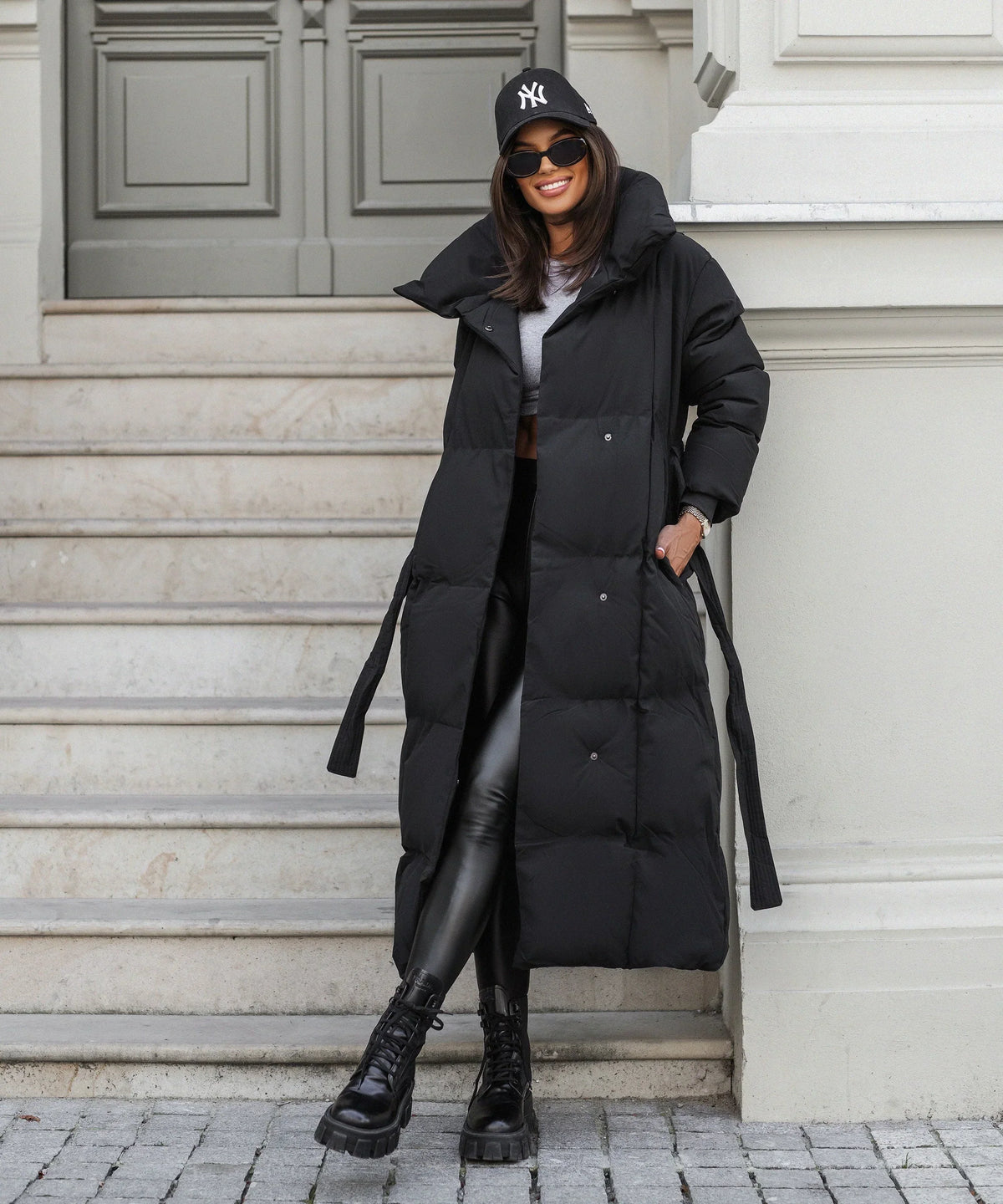 Thermal - Women’s Long Quilted Parka with Belt and Collar