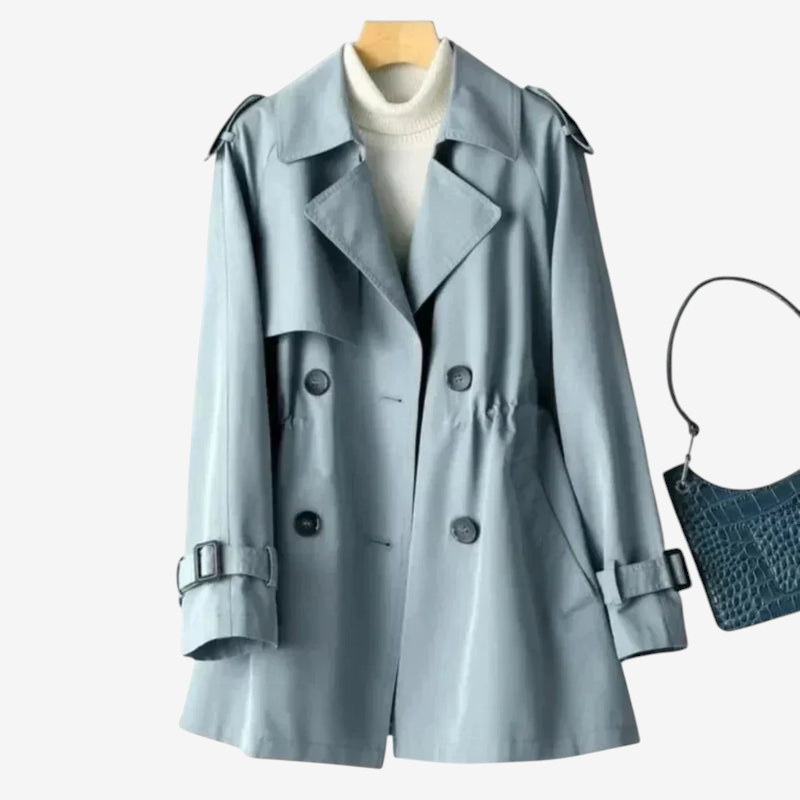 Beltrum - Belted Trench Coat with Double-Breasted Closure